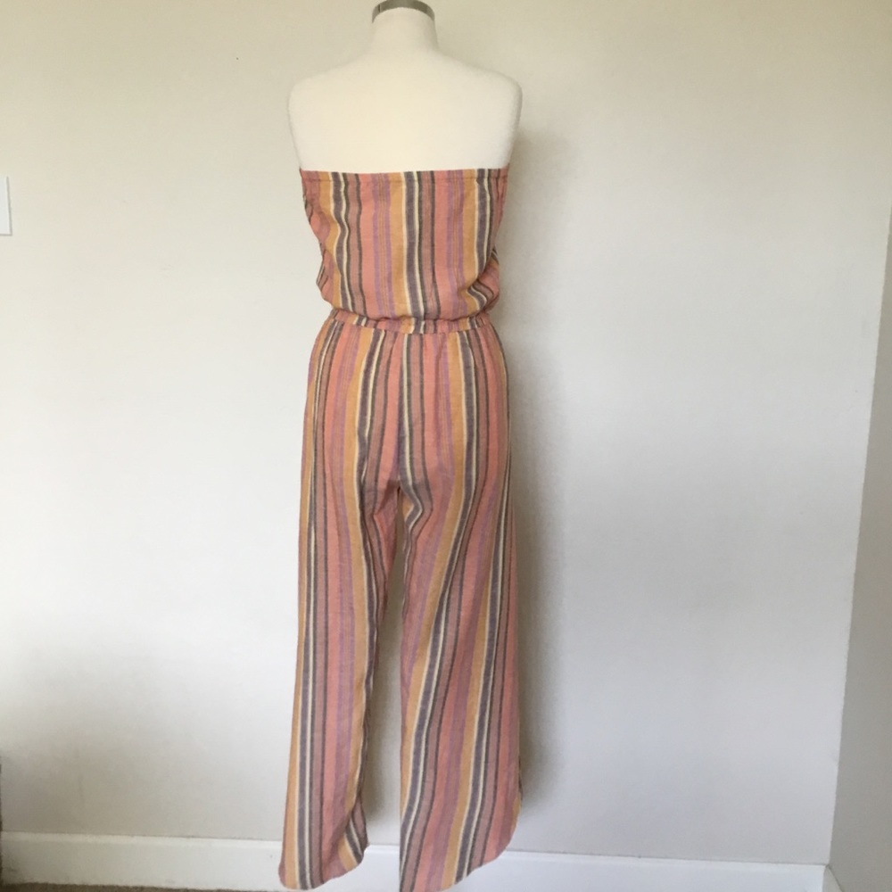 Drew Strapless Split-Leg Linen-Blend Jumpsuit - S… - image 4